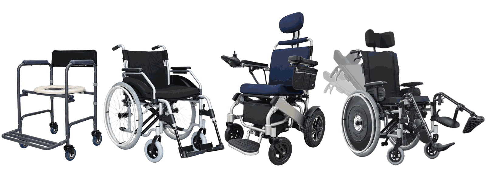 Linha de cadeiras Ortosena: cadeira de banho, cadeira de rodas manual e motorizada